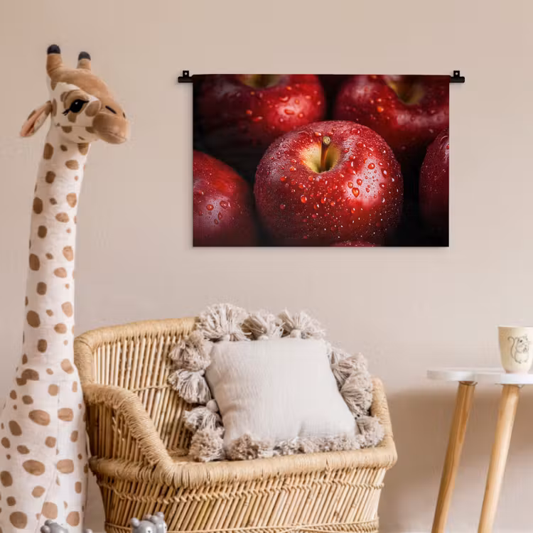 Rood - Appels - Fruit Wandkleed katoen klein -wsfeer5_kind