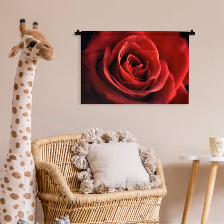 Rood - Roos - Romantisch Wandkleed katoen klein -wsfeer5_kind