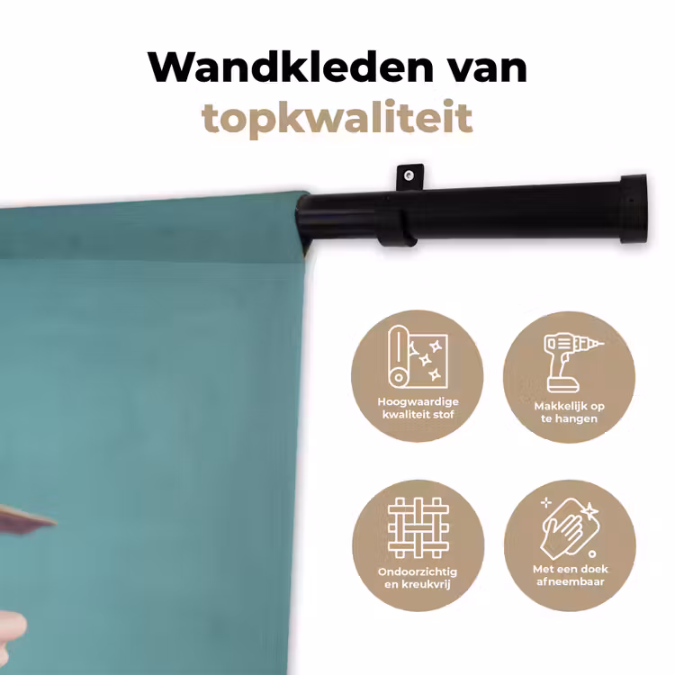 Roodborstje - Vogel - Koksmuts - Sokkel Wandkleed katoen klein -sfeer2