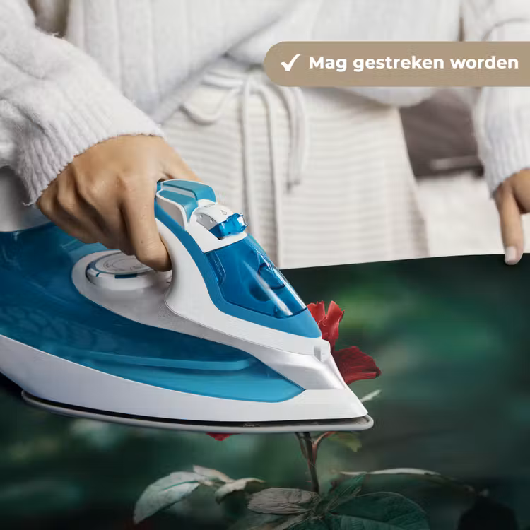 Roos - Bladeren - Dieprood Wandkleed katoen klein -sfeer9