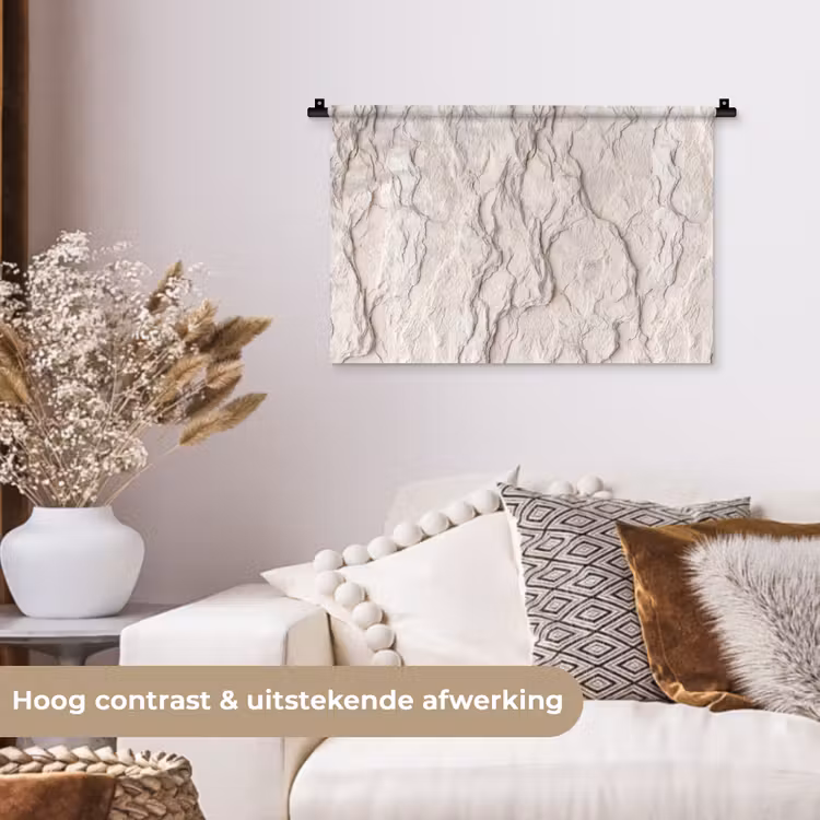 Rots - Structuur - Natuur - Beige - Abstract Wandkleed katoen klein -sfeer1