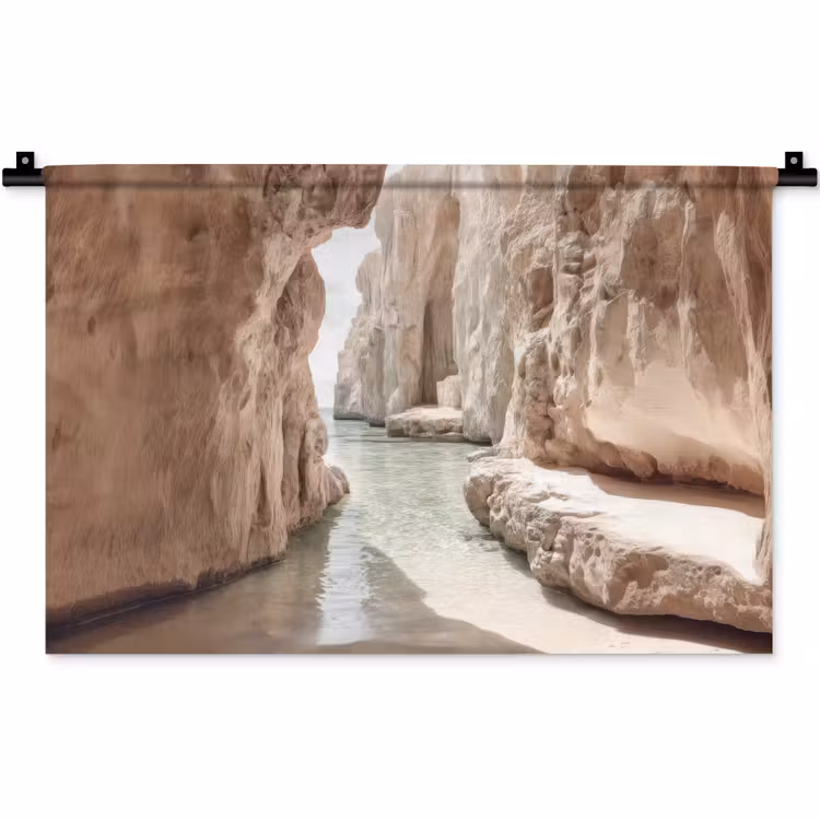 Rotsen - Zee - Zand - Kloof Wandkleed katoen klein -zz3d