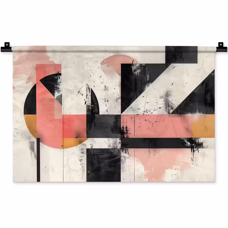 Roze - Abstract - Aesthetic - Modern - Vormen Wandkleed katoen klein -zz3d