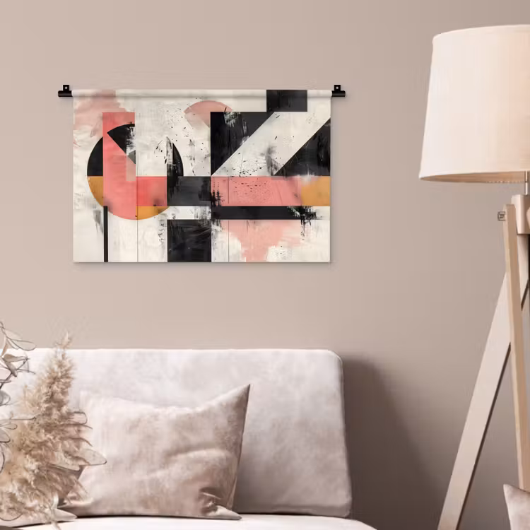 Roze - Abstract - Aesthetic - Modern - Vormen Wandkleed katoen klein -sfeer4
