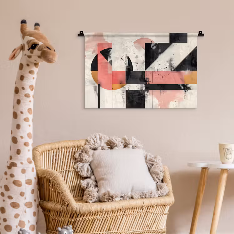 Roze - Abstract - Aesthetic - Modern - Vormen Wandkleed katoen klein -wsfeer5_kind