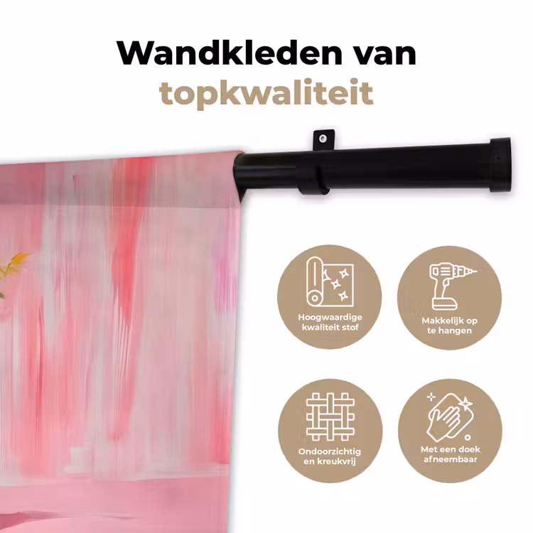 Roze - Bloemen - Cowboy Wandkleed katoen klein -sfeer2