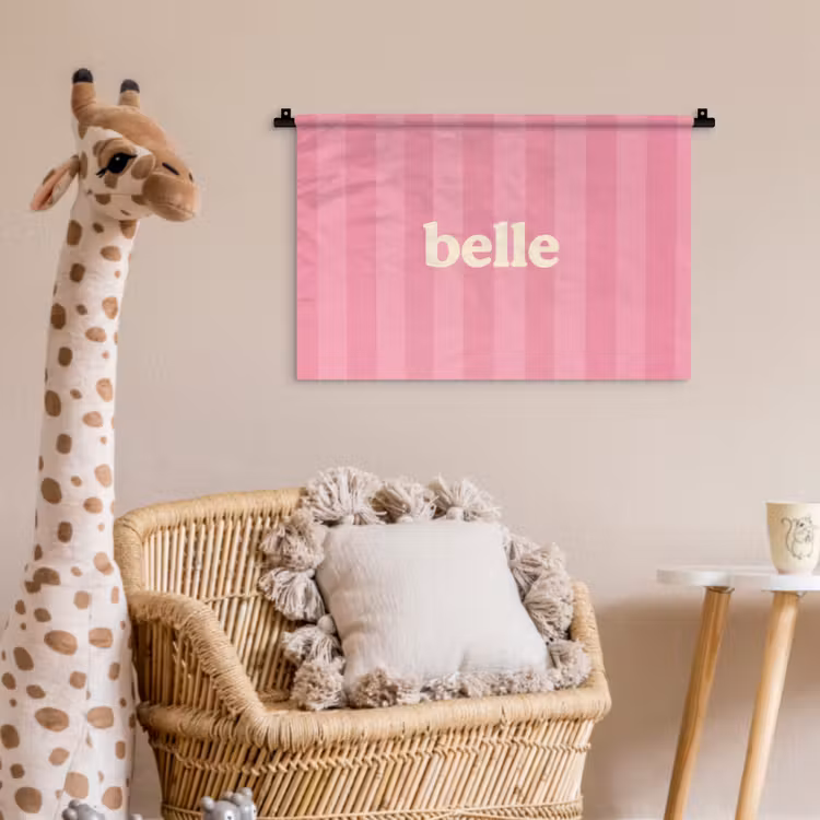 Roze - Gestreept - Belle Wandkleed katoen klein -wsfeer5_kind