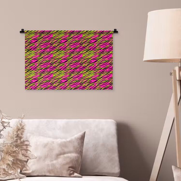 Roze - Groen - Neon - Dieren Wandkleed katoen klein 269 -sfeer4