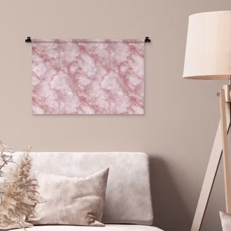 Roze - Kwartsmarmer - Aders Wandkleed katoen klein 269 -sfeer4