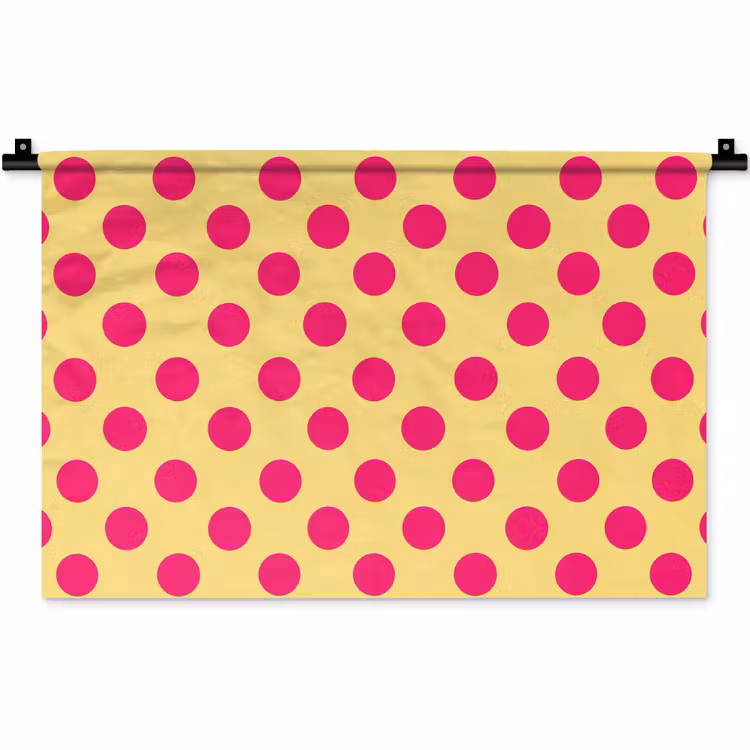 Roze - Stippen - Geel Wandkleed katoen klein 269 -zz3d