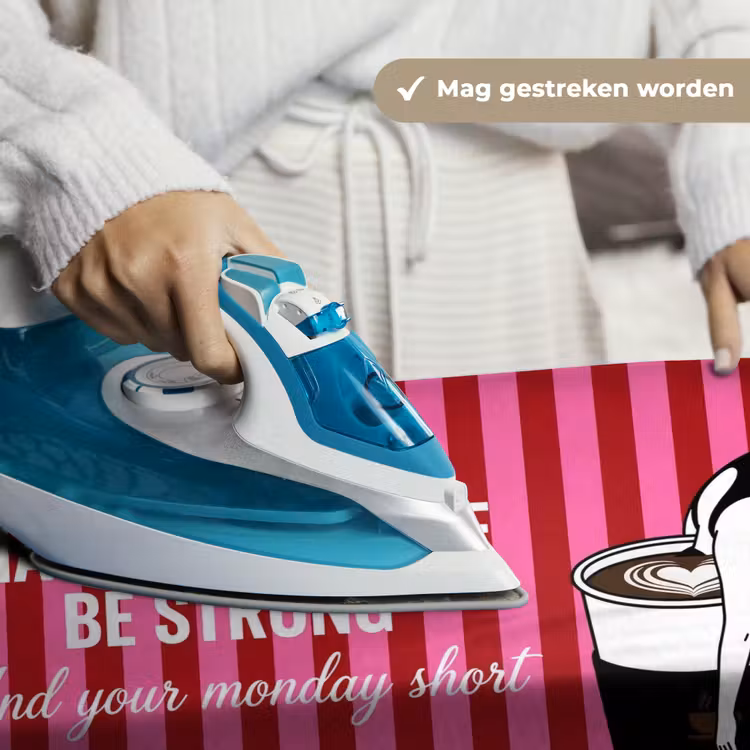Roze - Strepen - Koffie - Maandag Wandkleed katoen klein -sfeer9