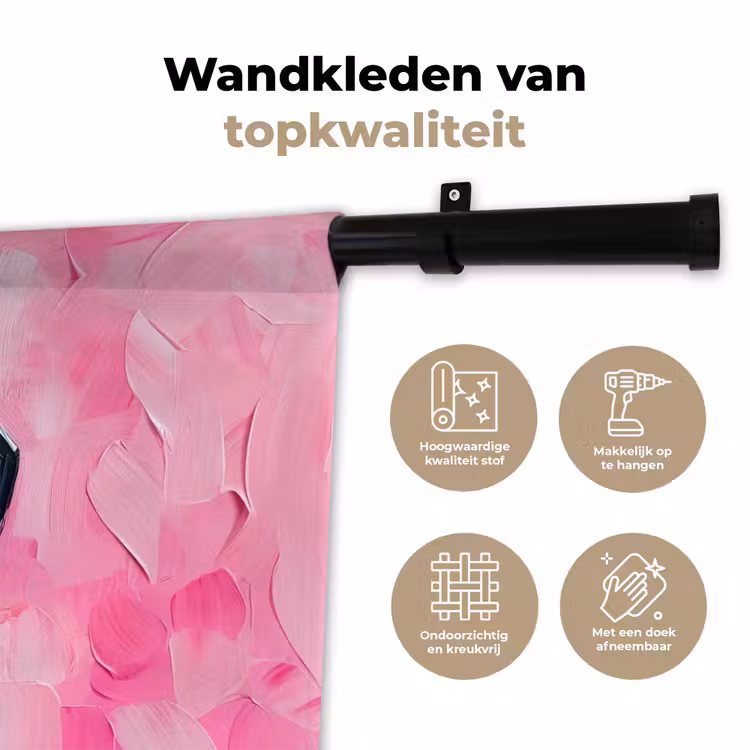 Roze - Verf - Coffee Wandkleed katoen klein -sfeer2