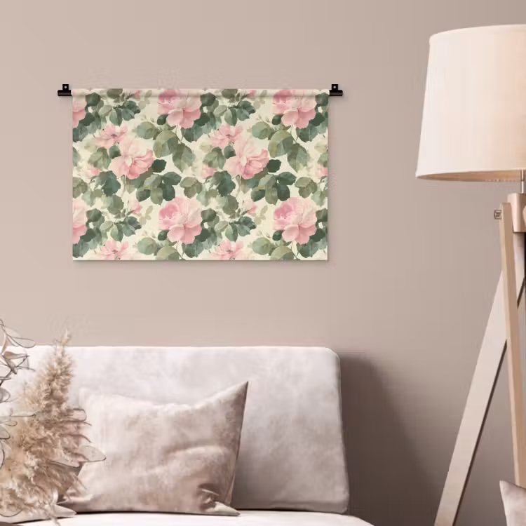 Rozen - Botanisch - Roze Wandkleed katoen klein 269 -sfeer4