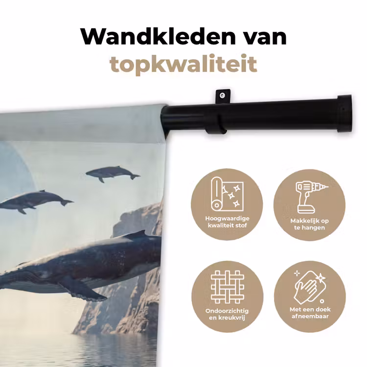 Wandkleed - Ruimtevaarder - Walvis - Fantasie - Ruimtevaarder - Walvis - Fantasie Wandkleed katoen klein