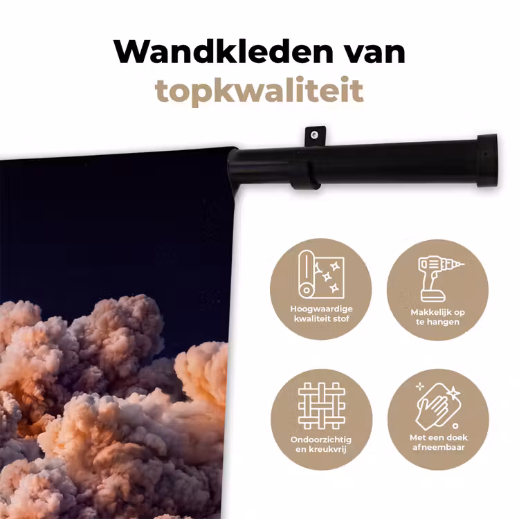 Wandkleed - Ruimtevaartuig - Lancering - Sterren - Ruimtevaartuig - Lancering - Sterren Wandkleed katoen klein