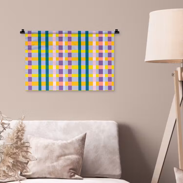 Ruit - Patroon - Kleurrijk Wandkleed katoen klein 269 -sfeer4