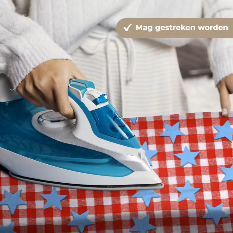Ruit - Sterren - Rood Wandkleed katoen klein 269 -sfeer9
