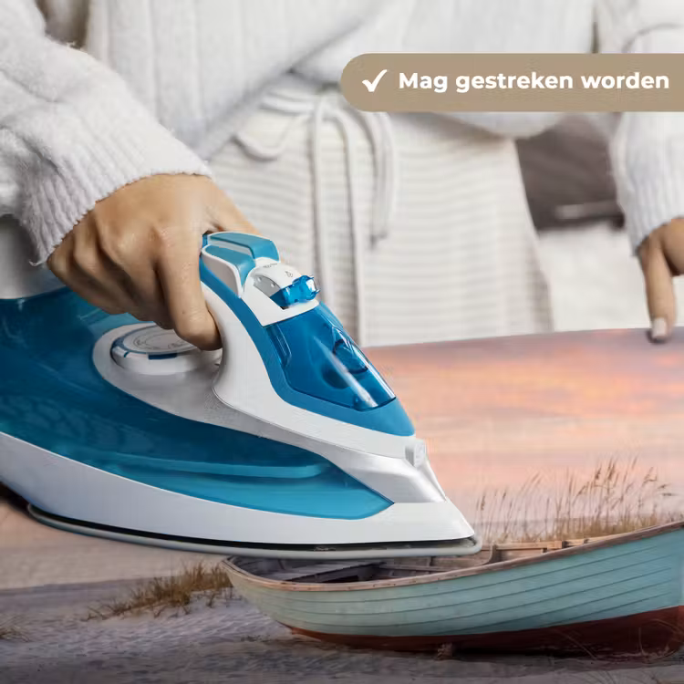 Rustiek - Roeiboot - Zandstrand Wandkleed katoen klein -sfeer9