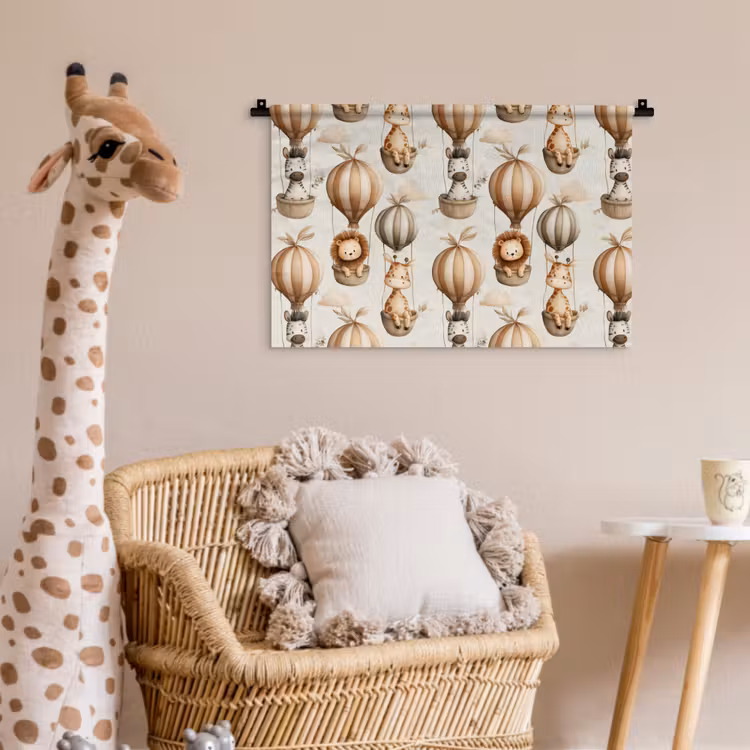 Safari - Luchtballonen - Taupe Wandkleed katoen klein 269 -wsfeer5_kind