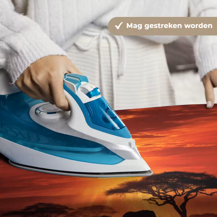 Savanne - Olifanten - Zonsondergang Wandkleed katoen klein -sfeer9