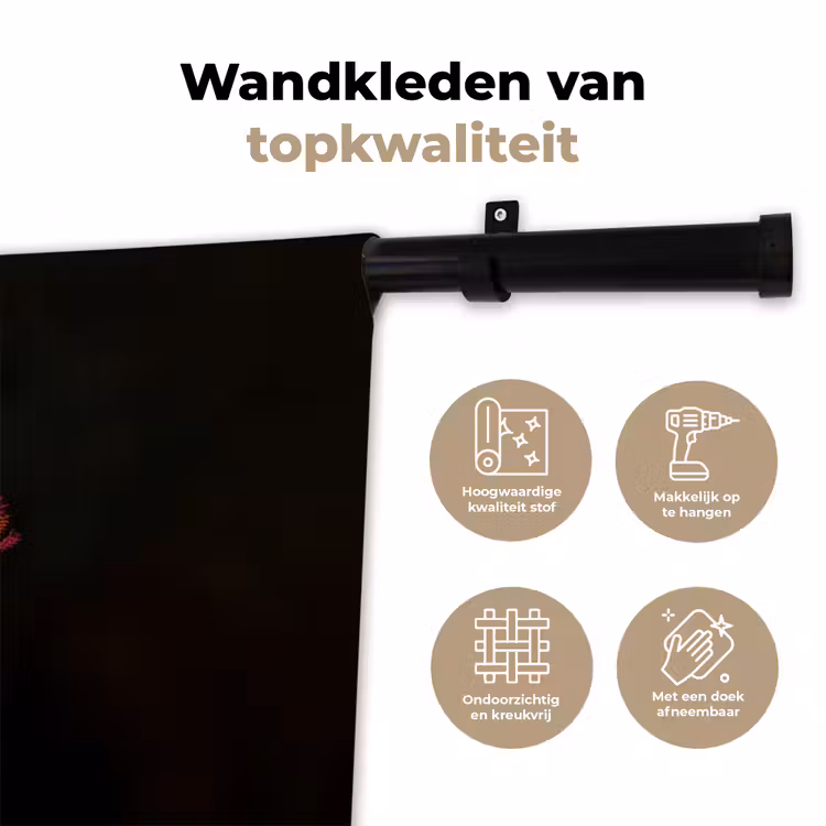Schaal - Boeket - Bloemen Wandkleed katoen klein -sfeer2