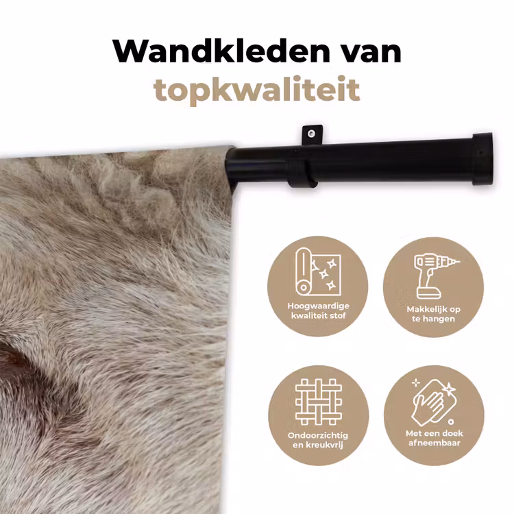 Schaap - Oog - Wit Wandkleed katoen klein -sfeer2