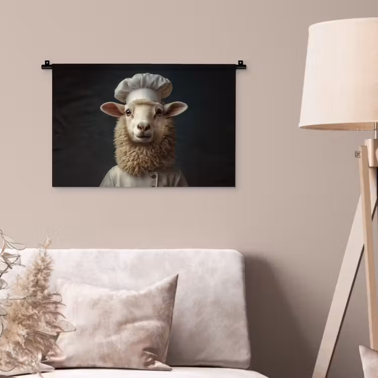 Schaap - Wol - Kok Wandkleed katoen klein -sfeer4