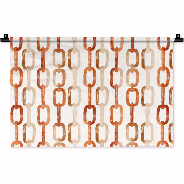 Schakels - Patroon - Aquarel - Terracotta Wandkleed katoen klein 269 -zz3d