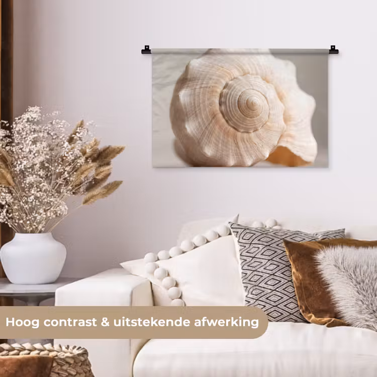 Schelp - Detail - Beige Wandkleed katoen klein -sfeer1