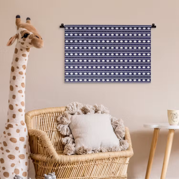 Schelp - Nautisch - Blauw - Wit Wandkleed katoen klein 269 -wsfeer5_kind