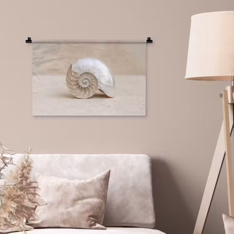 Schelp - Spiraal - Beige Wandkleed katoen klein -sfeer4
