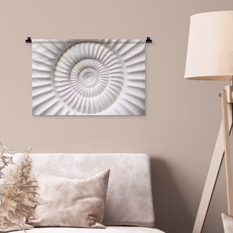 Schelp - Spiraal - Wit Wandkleed katoen klein -sfeer4