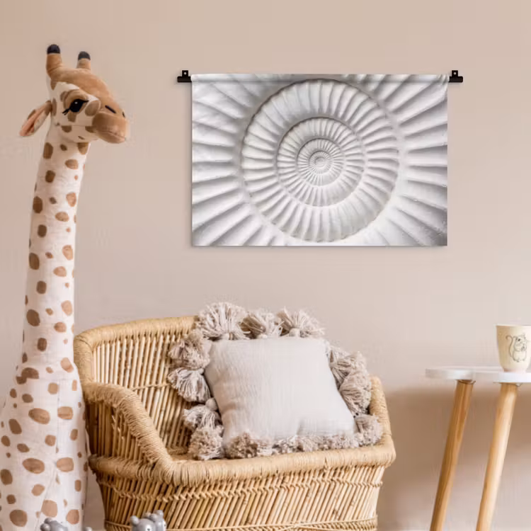 Schelp - Spiraal - Wit Wandkleed katoen klein -wsfeer5_kind