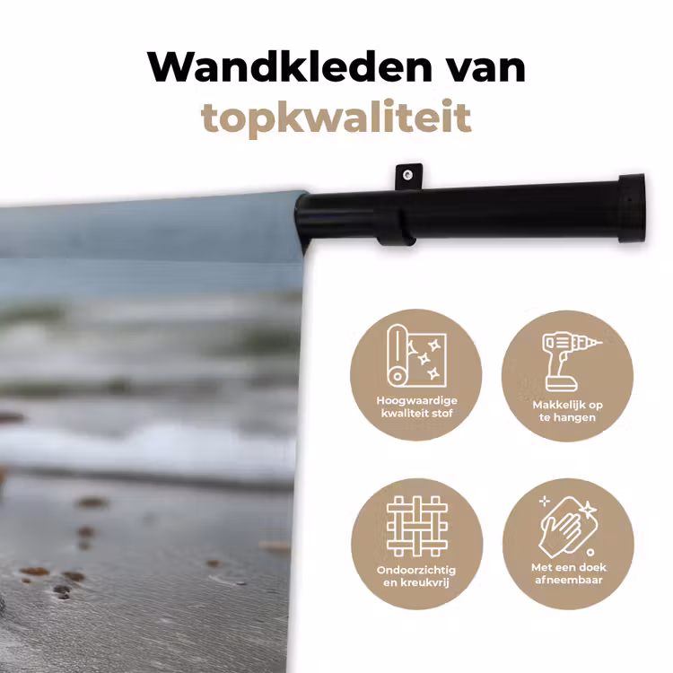 Schelp - Strand - Blauw - Zee Wandkleed katoen klein -sfeer2