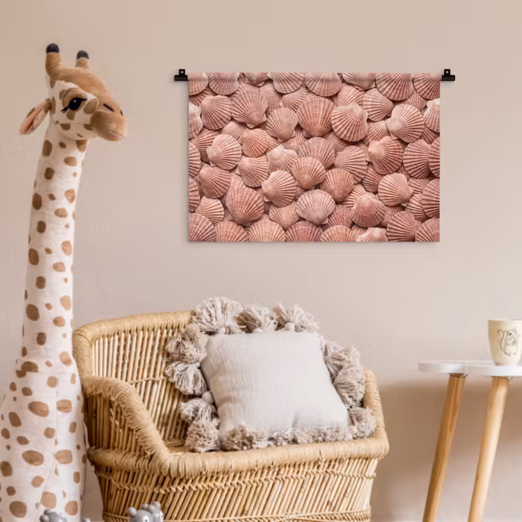Schelpen - Patroon - Roze Wandkleed katoen klein -wsfeer5_kind
