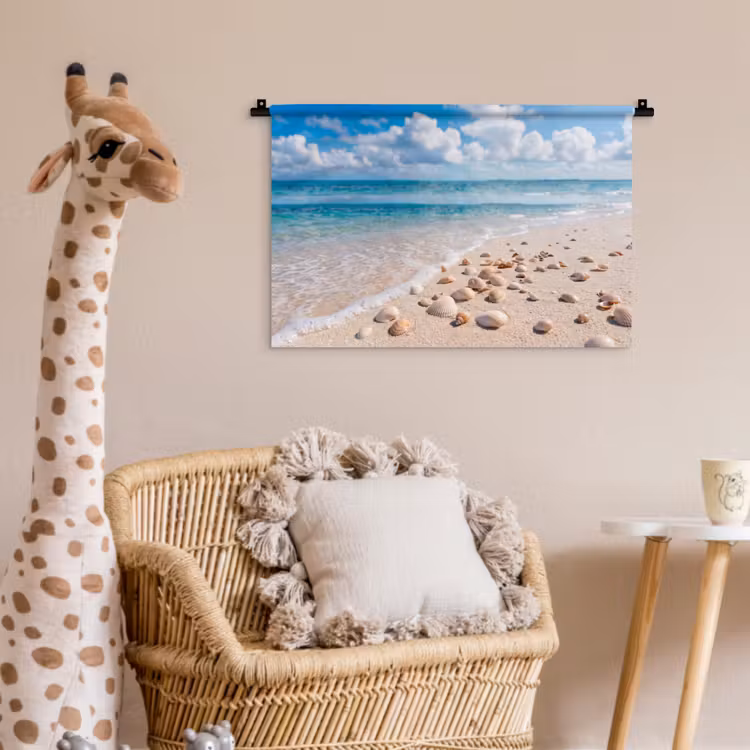 Schelpen - Strand - Natuur - Beige Wandkleed katoen klein -wsfeer5_kind