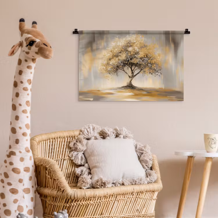 Schilderij - Boom - Abstract - Bladeren Wandkleed katoen klein -wsfeer5_kind