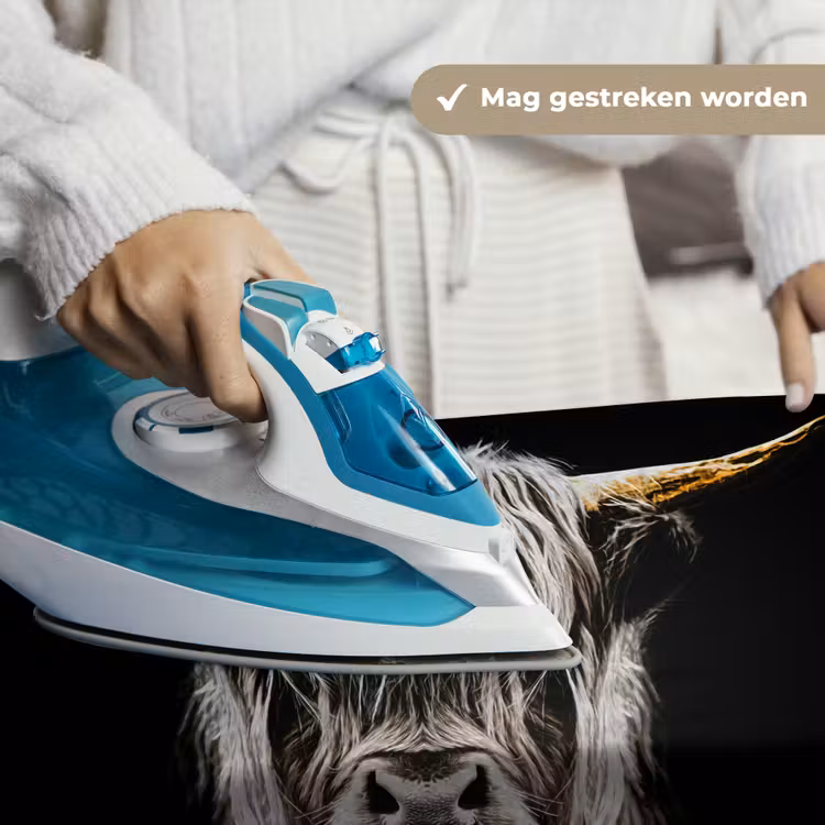 Schotse hooglander - Goud - Hoorns - Zwart wit - Koe - Dieren Wandkleed katoen klein -sfeer9