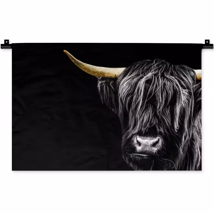 Schotse hooglander - Goud - Vacht - Dieren - Koe Wandkleed katoen klein -zz3d