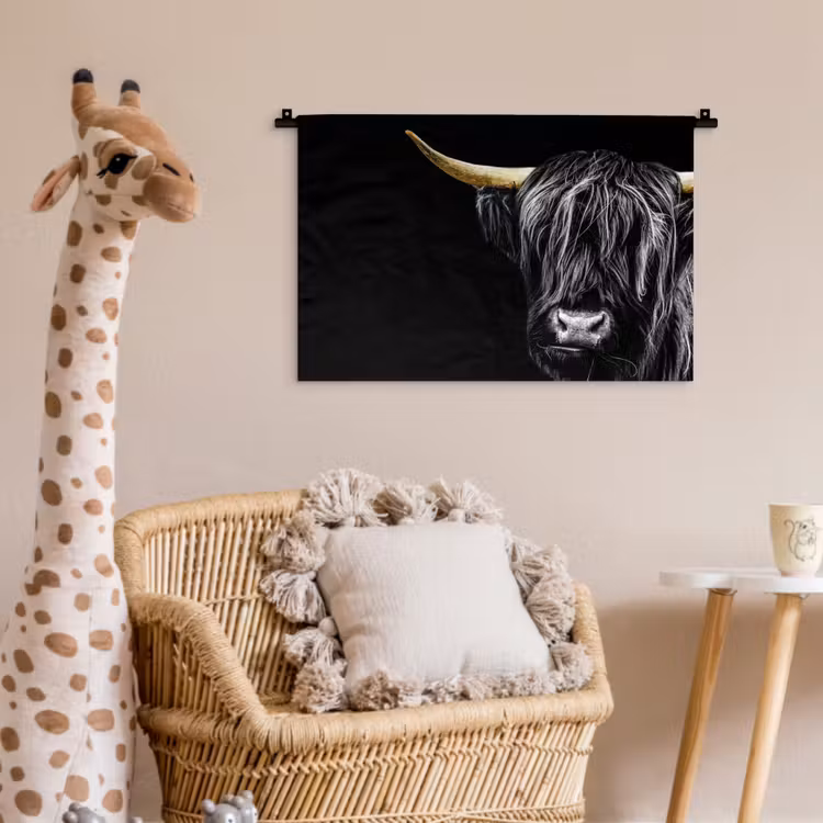 Schotse hooglander - Goud - Vacht - Dieren - Koe Wandkleed katoen klein -wsfeer5_kind
