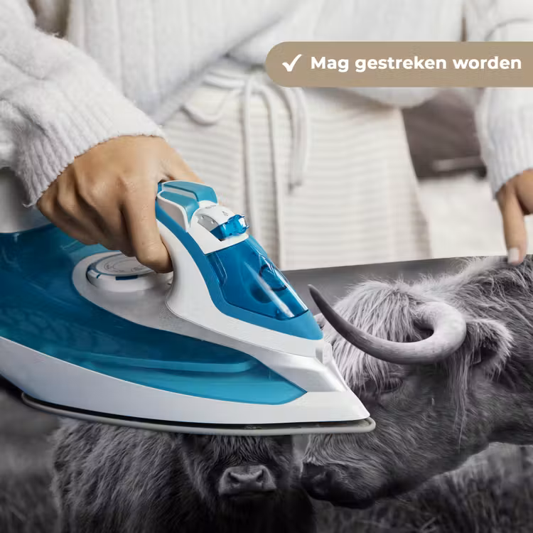 Schotse hooglander - Kalf - Zwart - Wit Wandkleed katoen klein -sfeer9