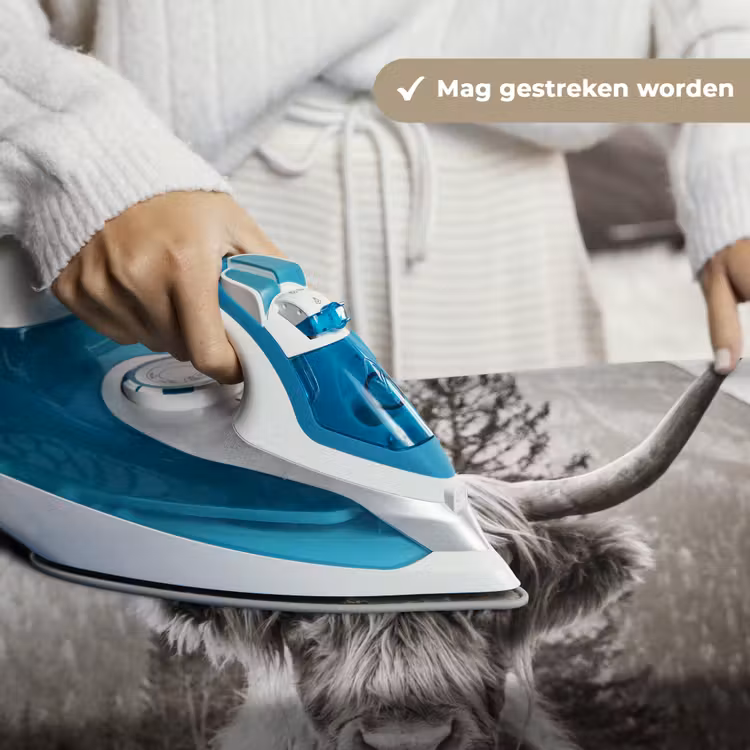 Schotse hooglander - Koe - Dieren - Zwart - Wit Wandkleed katoen klein -sfeer9