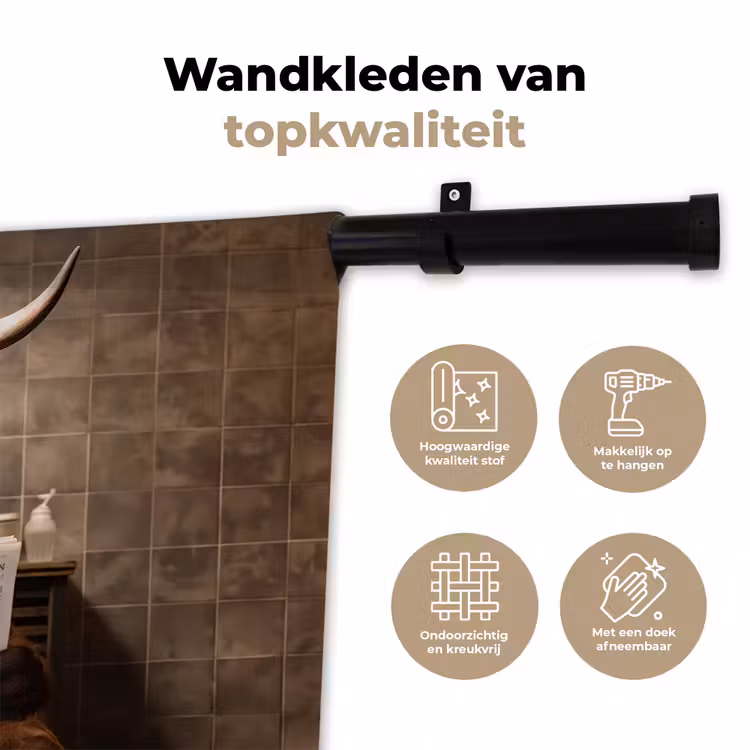Schotse hooglander - Krant - Toilet Wandkleed katoen klein -sfeer2
