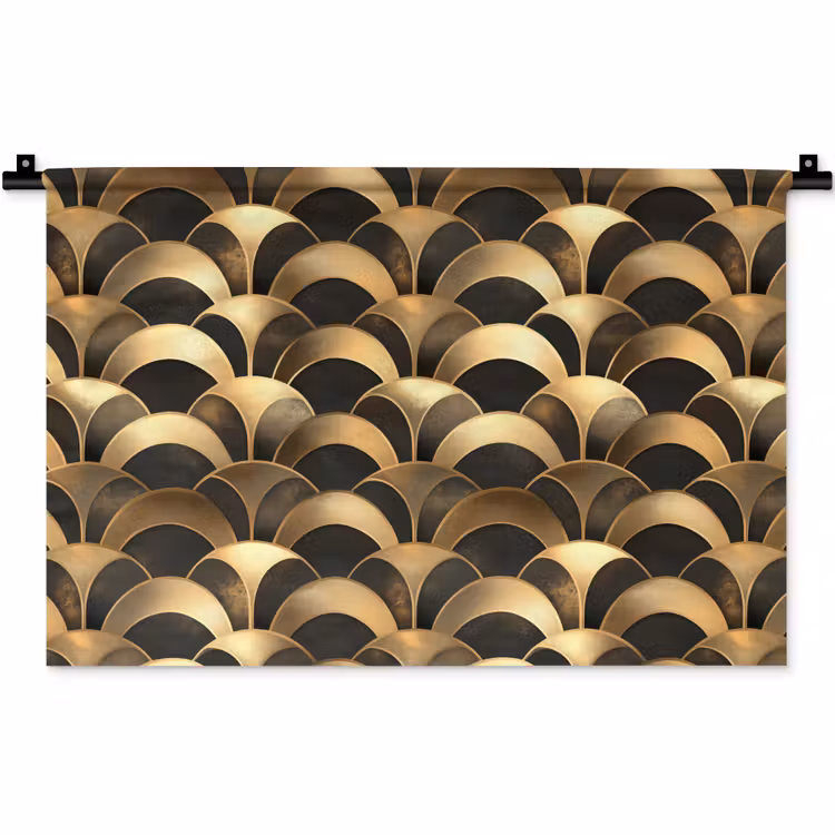 Schubben - Structuur - Goud Wandkleed katoen klein 269 -zz3d