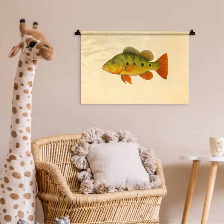 Schubben - Vis - Groen - Illustratie Wandkleed katoen klein -wsfeer5_kind