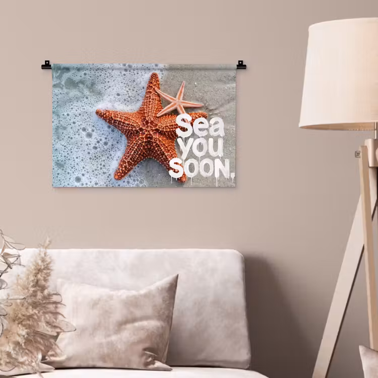 Sea you soon - Zeester - Zee Wandkleed katoen klein -sfeer4