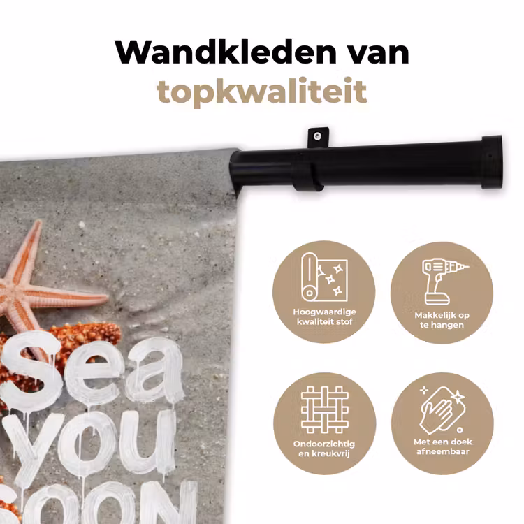 Sea you soon - Zeester - Zee Wandkleed katoen klein -sfeer2