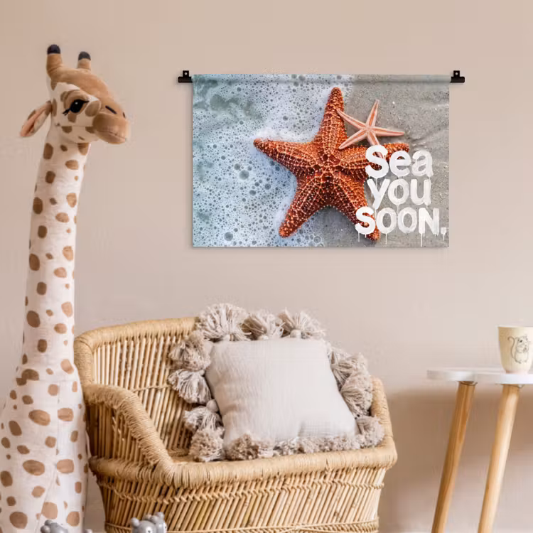 Sea you soon - Zeester - Zee Wandkleed katoen klein -wsfeer5_kind