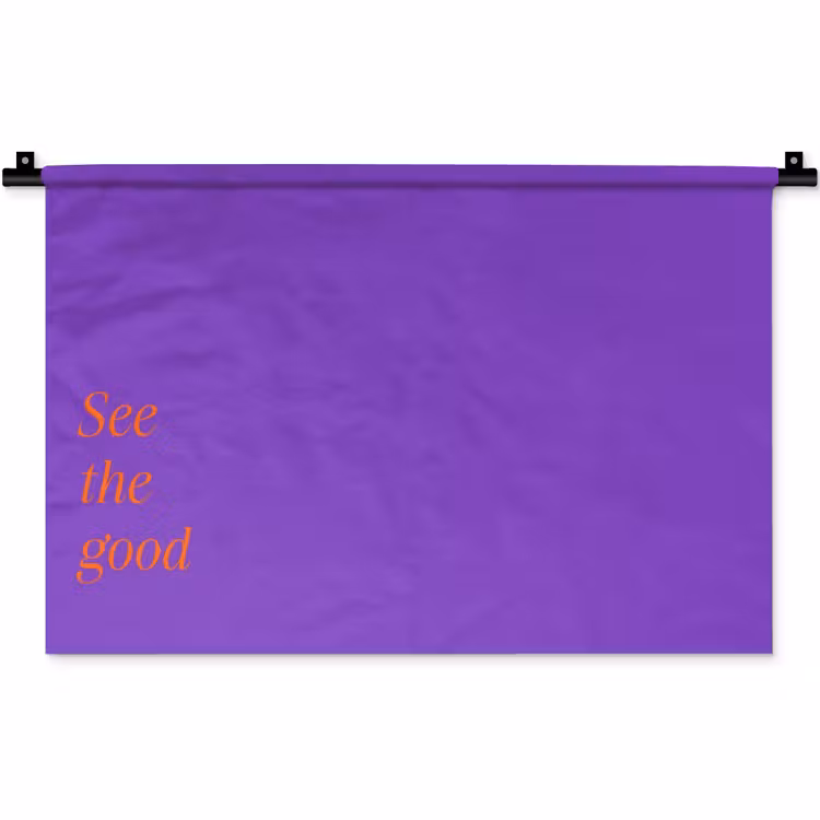 See the good - Oranje - Paars Wandkleed katoen klein -zz3d