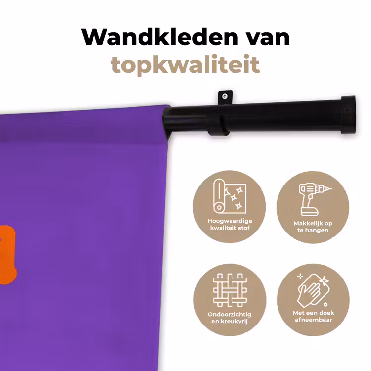 See the good - Oranje - Paars - Smiley Wandkleed katoen klein -sfeer2